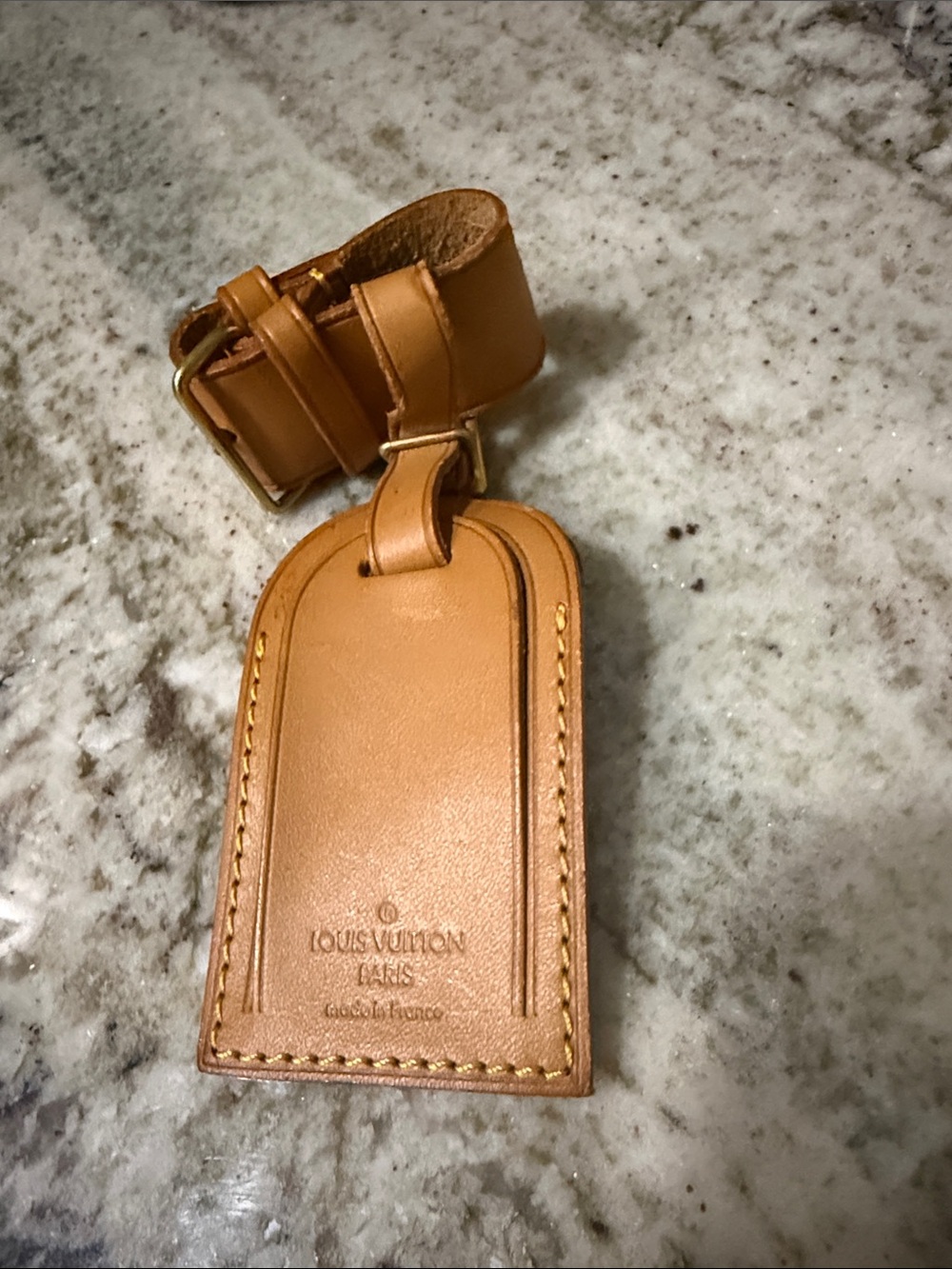Louis Vuitton Tan Leather Luggage Tag